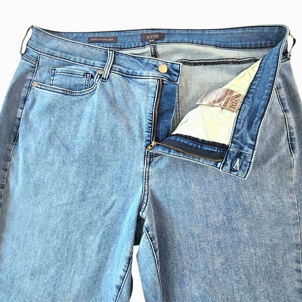 NYDJ Marilyn Straight Cool Embrace Figure Flattering Blue Jeans - Picture 10 of 13